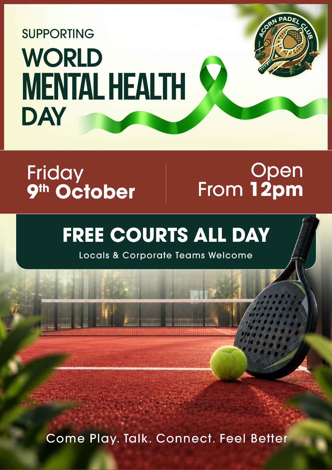 Acorn Padel - Supporting World Mental Heatlh Day
