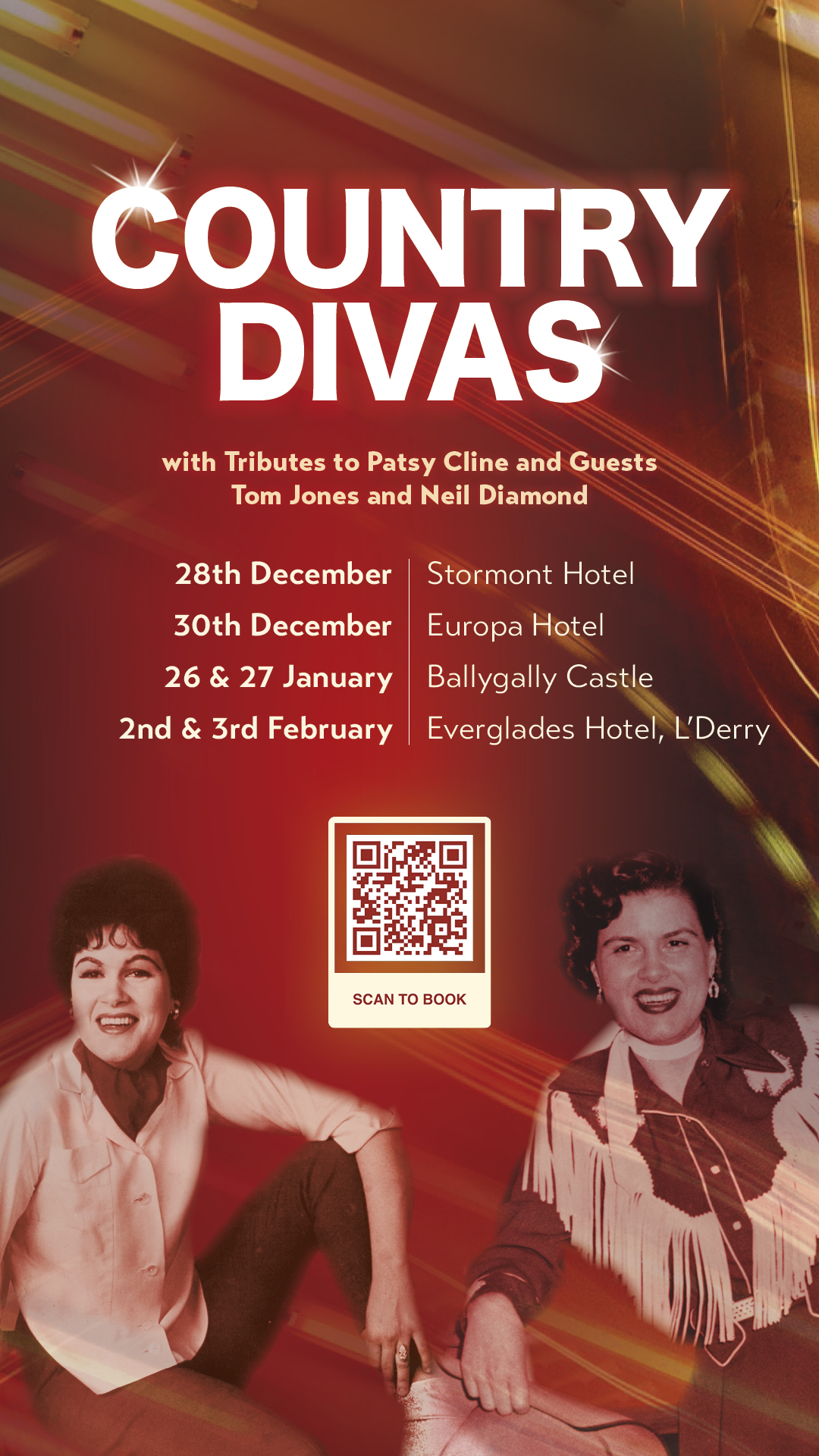 COUNTRY DIVAS TRIBUTE SHOW starring Patsy Cline, Neil Diamond and Tom Jones at the Everglades Hotel